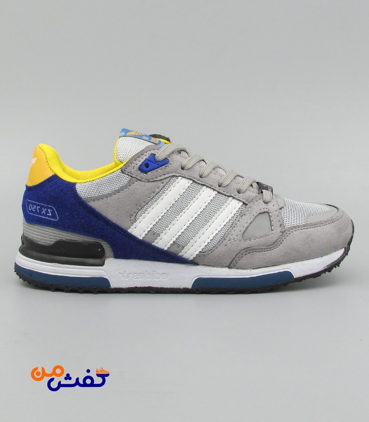 کفش اسپرت پرش مدل ZX750 رنگ طوسی زرد کد 1348