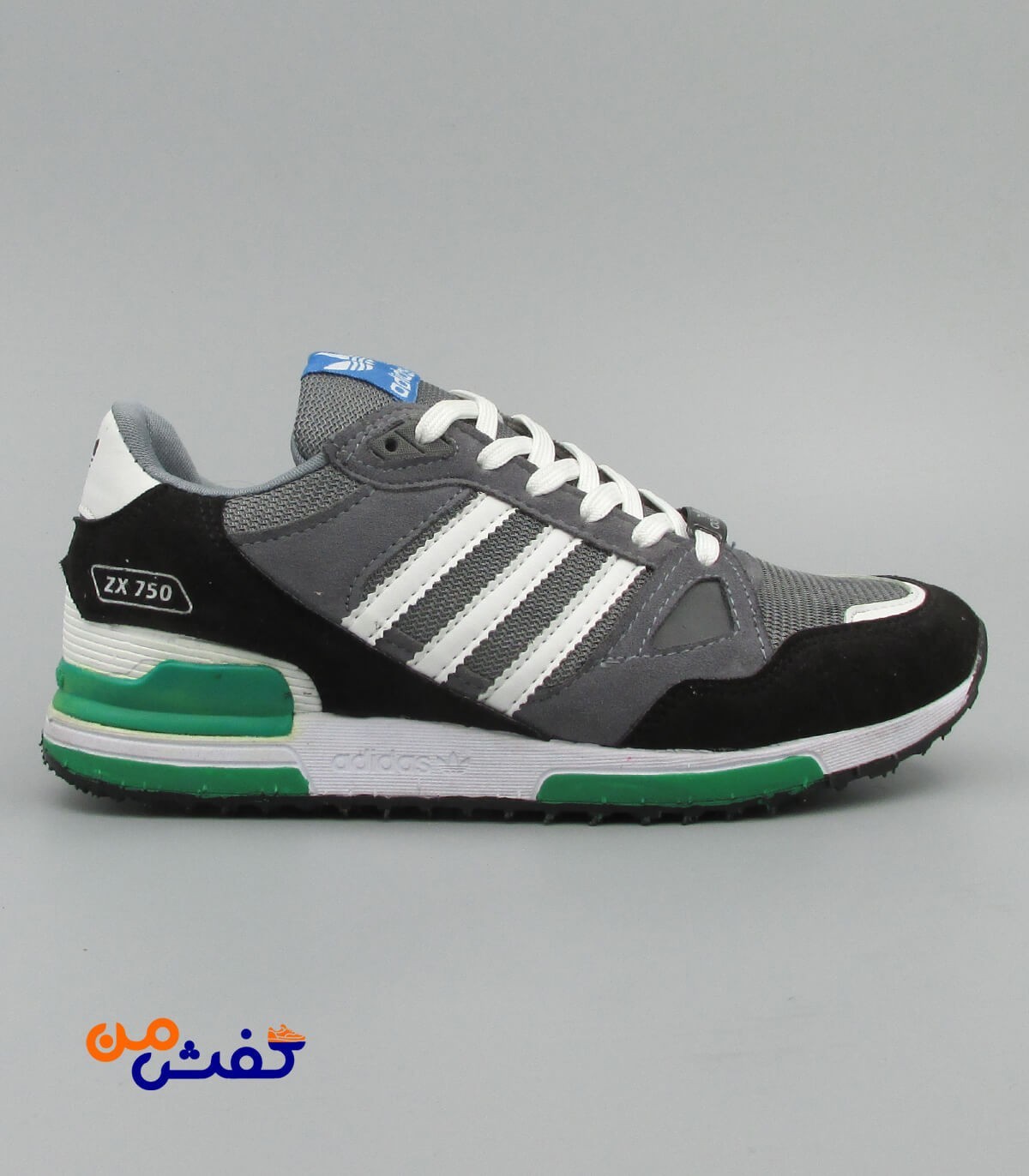 کفش اسپرت پرش مدل ZX750 رنگ طوسی سبز کد 1350