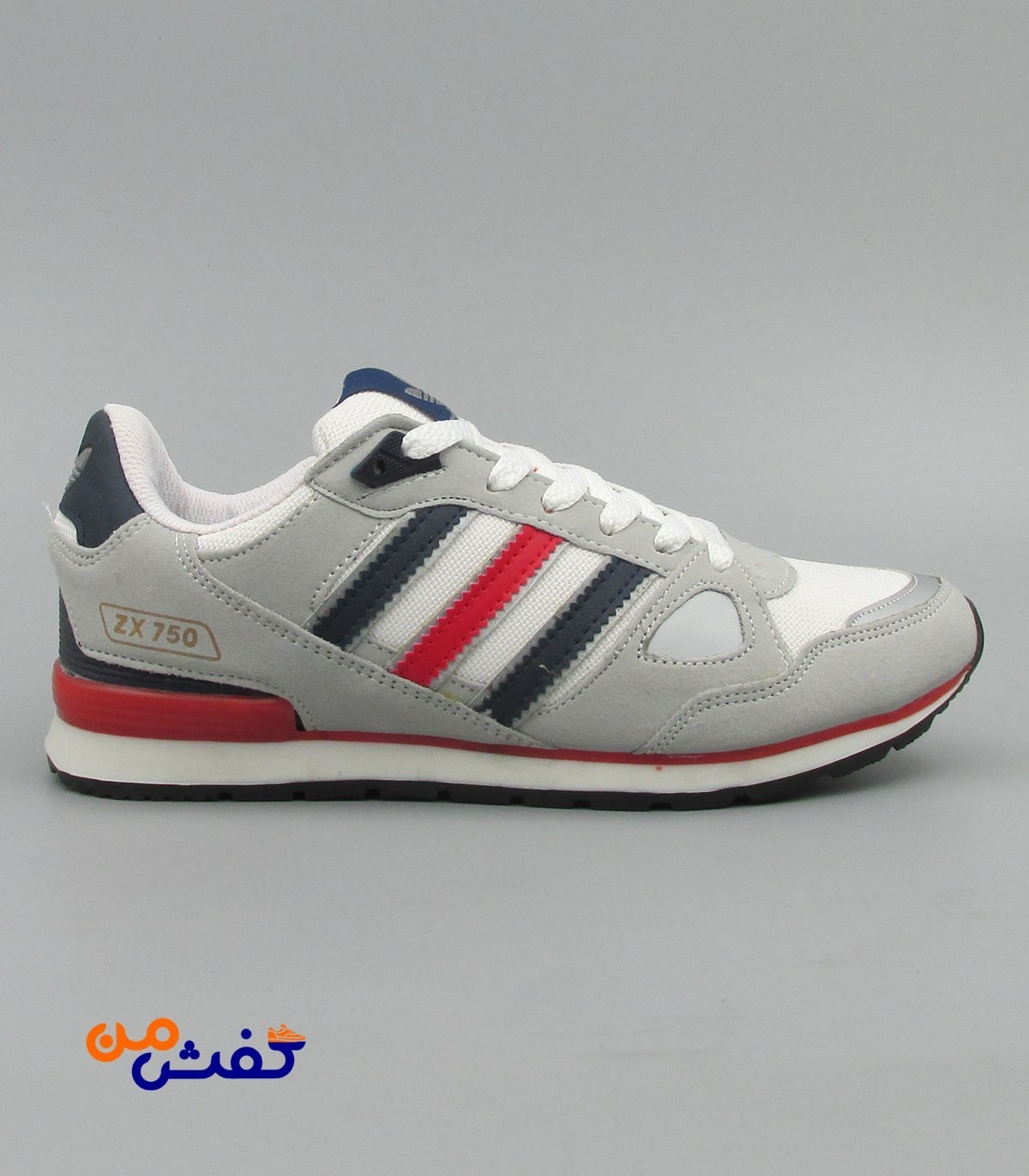 کفش اسپرت مردانه نیوپارسیان مدل ZX750 رنگ طوسی پرچمی کد 1352