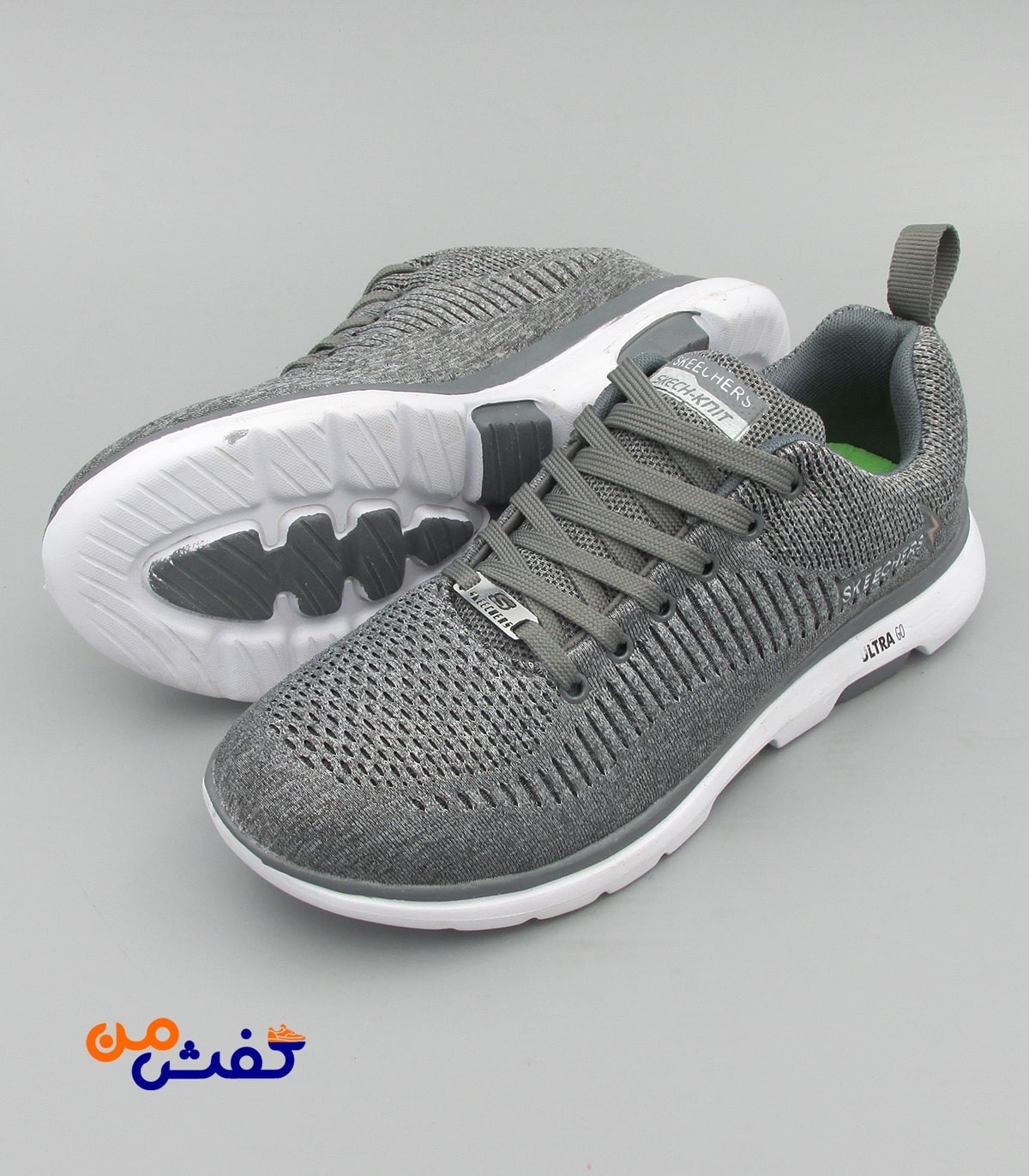 کفش اسپرت ست پابین پلاس مدل اسکیچرز رنگ طوسی کد 1360