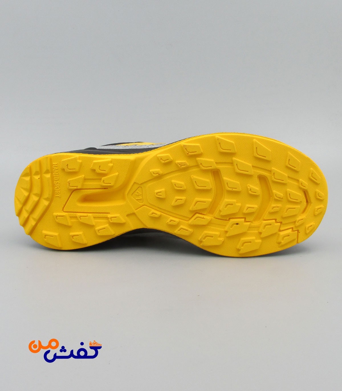 کفش اسپرت مردانه حمید اسپرت مدل آدیداس رنگ مشکی زرد کد 1369