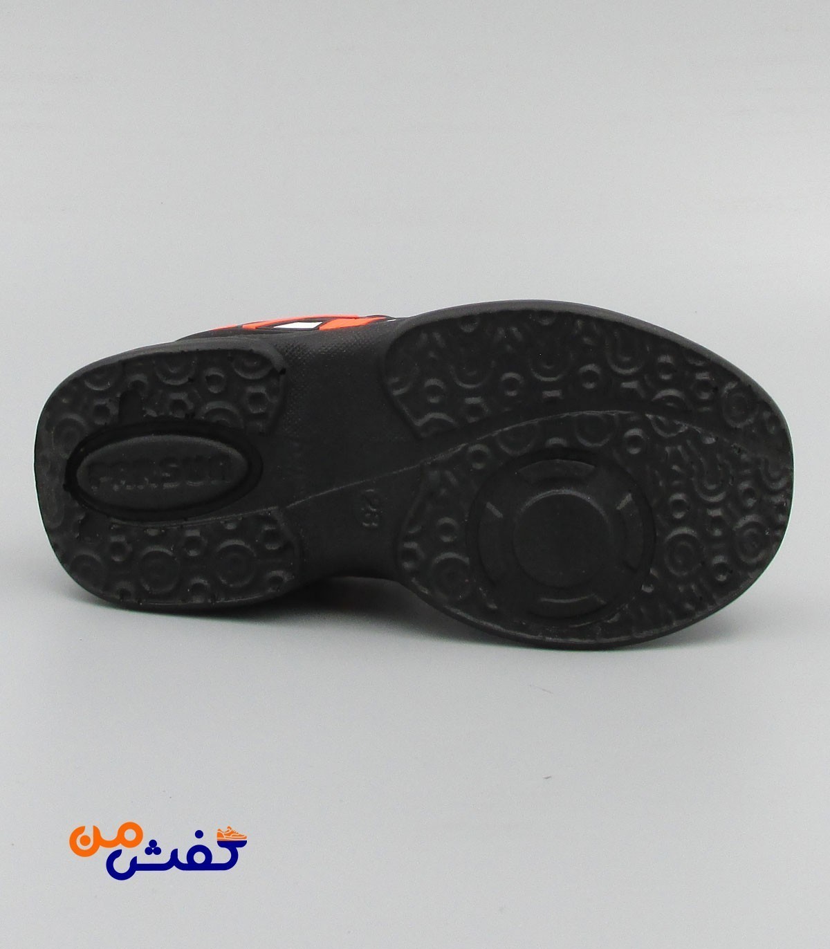 کفش اسپرت بچگانه پرسان مدل سالومون رنگ مشکی نارنجی کد 1383