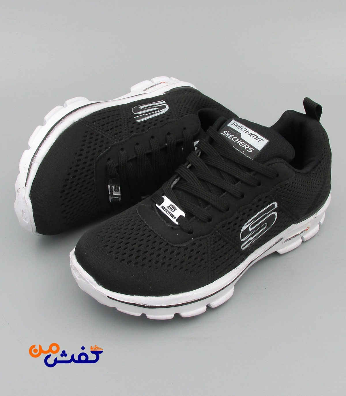 کفش پیاده روی پابین مدل اسکیچرز پمپی رنگ مشکی سفید کد 1389