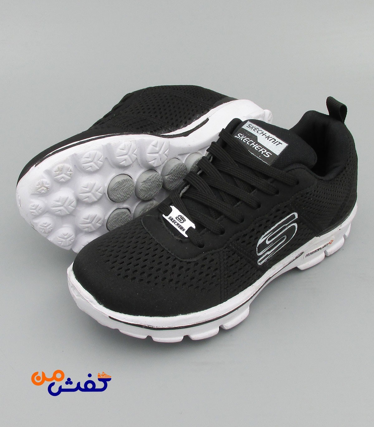 کفش پیاده روی پابین مدل اسکیچرز پمپی رنگ مشکی سفید کد 1389