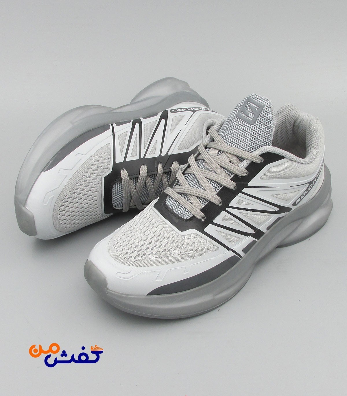 کفش اسپرت مردانه کویر مدل سالومون رنگ نقره ای کد 1393
