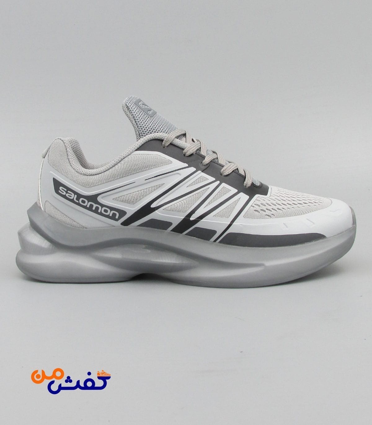 کفش اسپرت مردانه کویر مدل سالومون رنگ نقره ای کد 1393