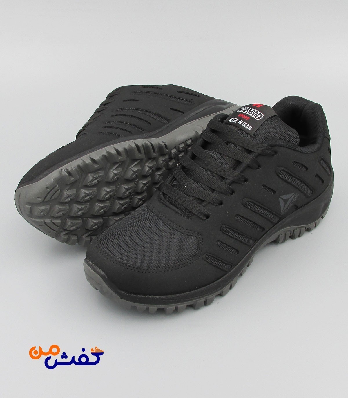 کفش اسپرت حمید اسپرت مدل ریبوک رنگ مشکی طوسی کد 1404