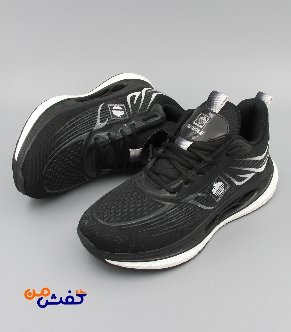 کفش اسپرت مردانه رویا مدل اپل رنگ مشکی سفید کد 1416
