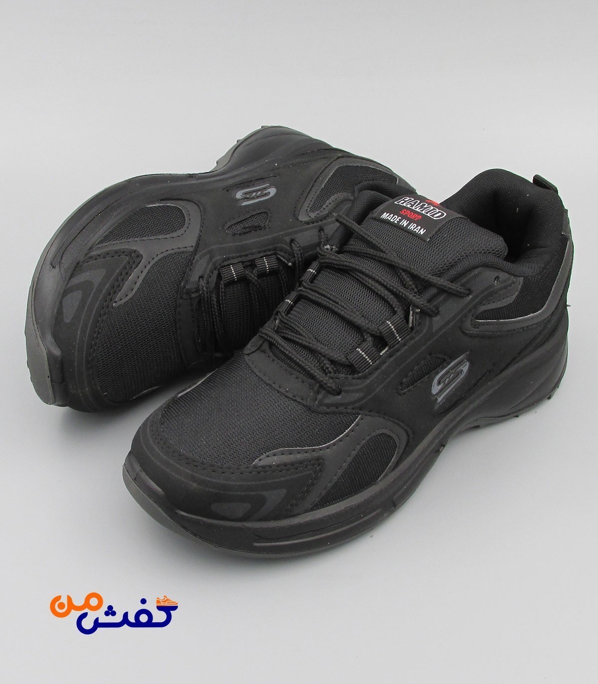 کفش اسپرت مردانه حمید اسپرت مدل اسکیچرز رنگ مشکی کد 1418
