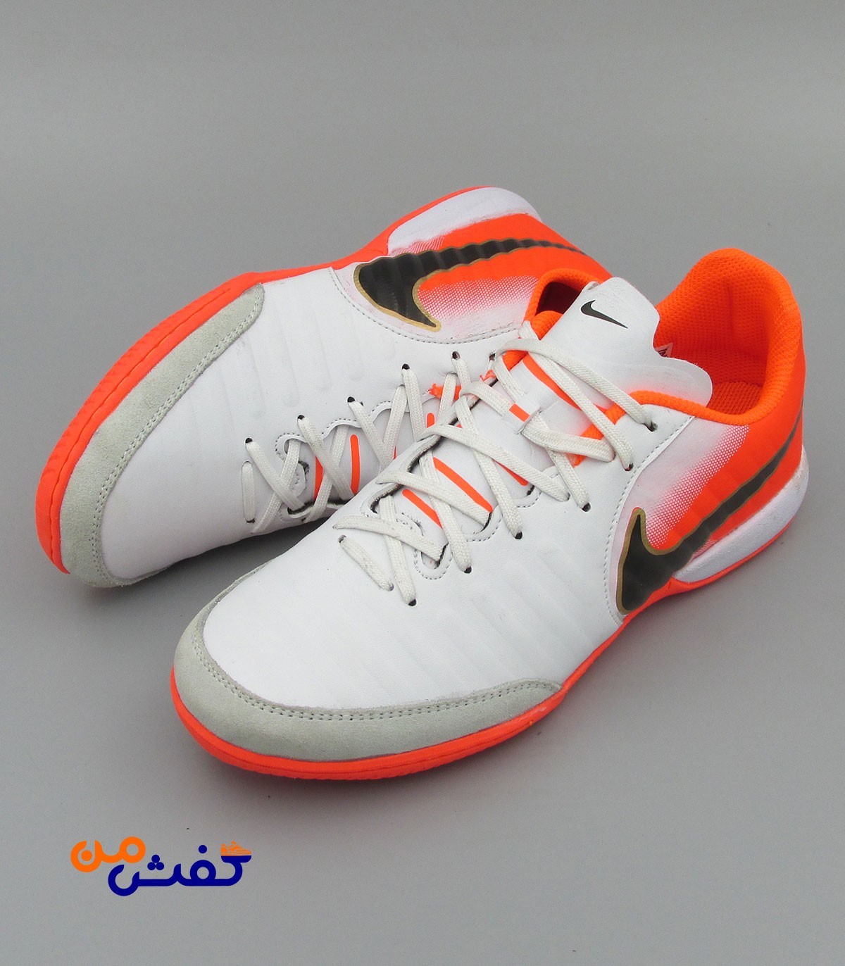 کفش سالنی یاس مدل نایکی تمپو ایکس سفید نارنجی کد 1441