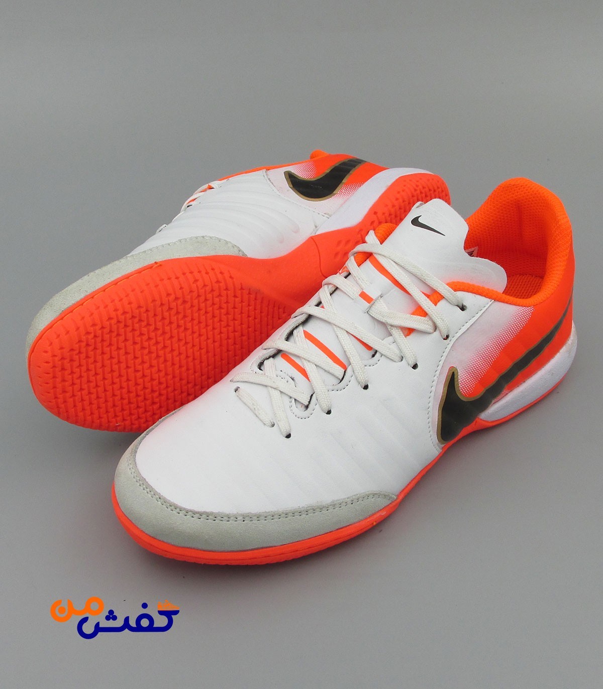 کفش سالنی یاس مدل نایکی تمپو ایکس سفید نارنجی کد 1441
