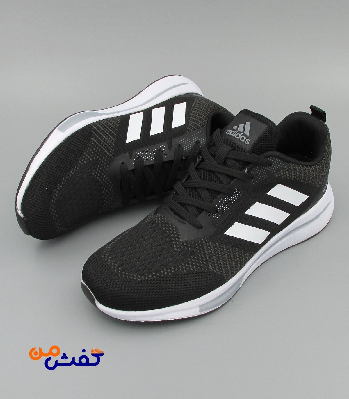 کفش اسپرت مردانه اهورا مدل آدیداس بوست رنگ مشکی سفید کد 1445