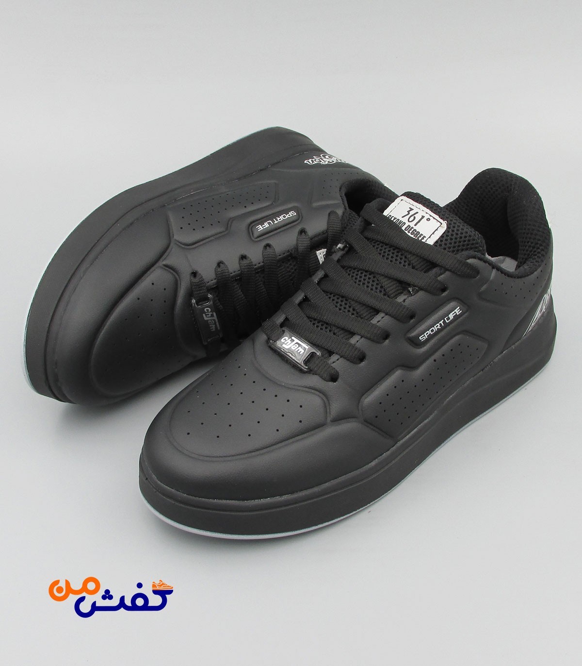 کفش ست روزمره چرم تام مدل 217 رنگ مشکی کد 1451