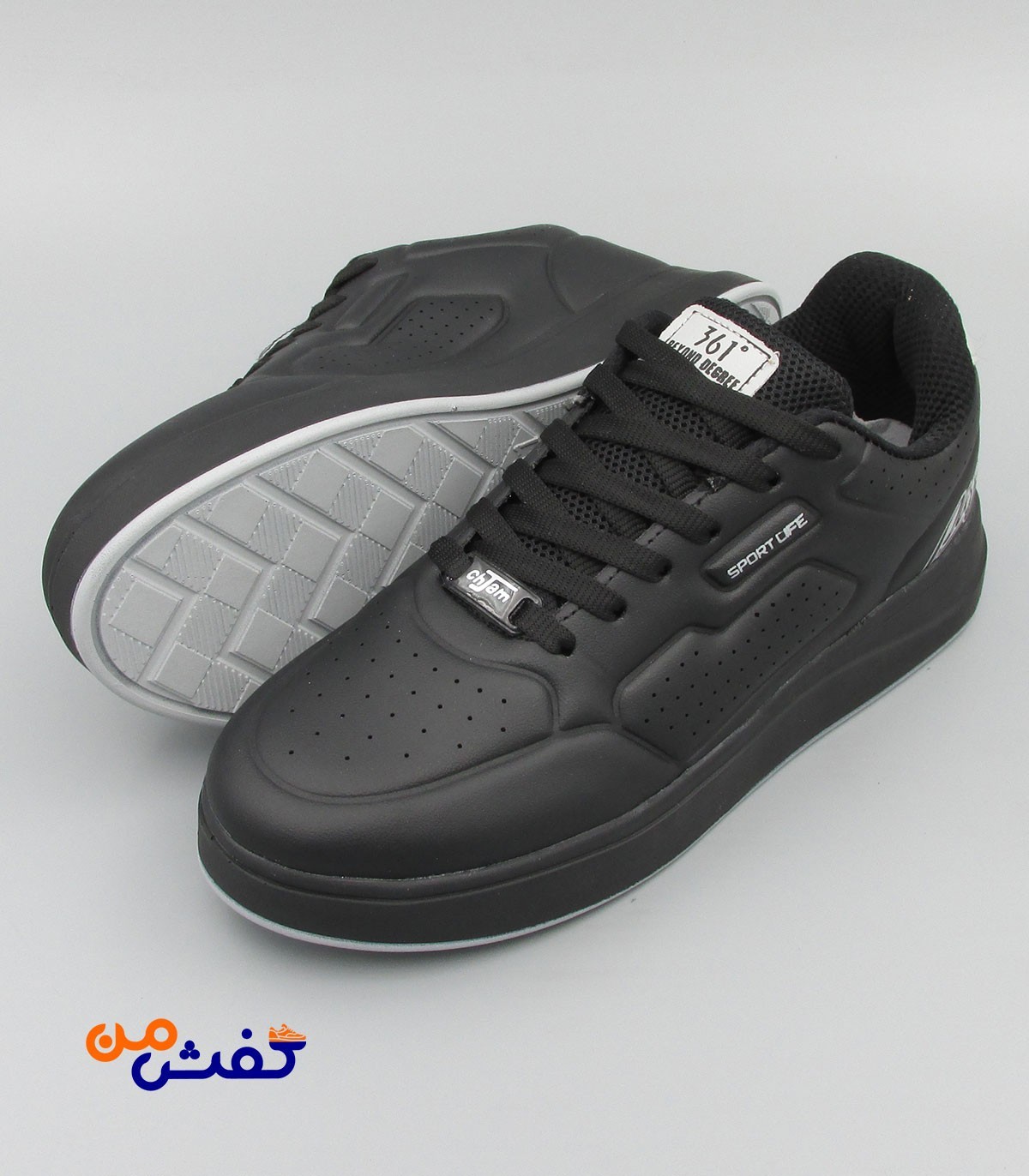 کفش ست روزمره چرم تام مدل 217 رنگ مشکی کد 1451