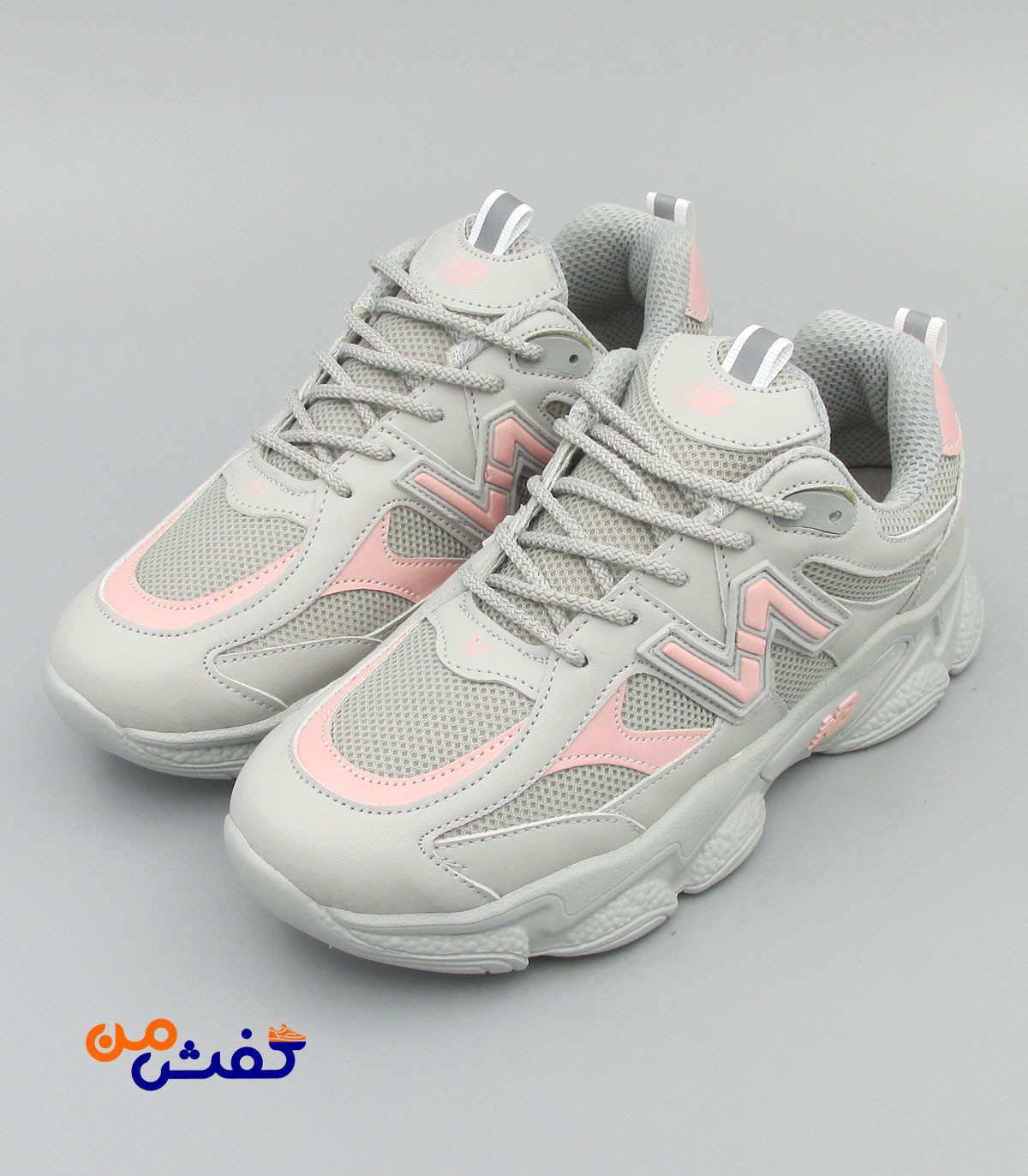 کفش اسپرت چرم تام مدل نیوبالانس رنگ طوسی کالباسی کد 1457