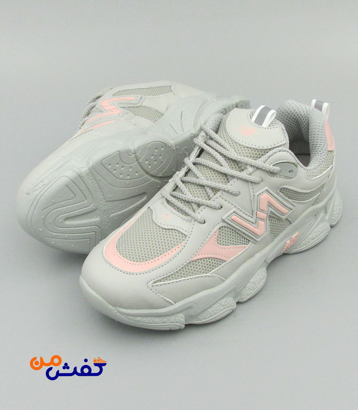 کفش اسپرت چرم تام مدل نیوبالانس رنگ طوسی کالباسی کد 1457