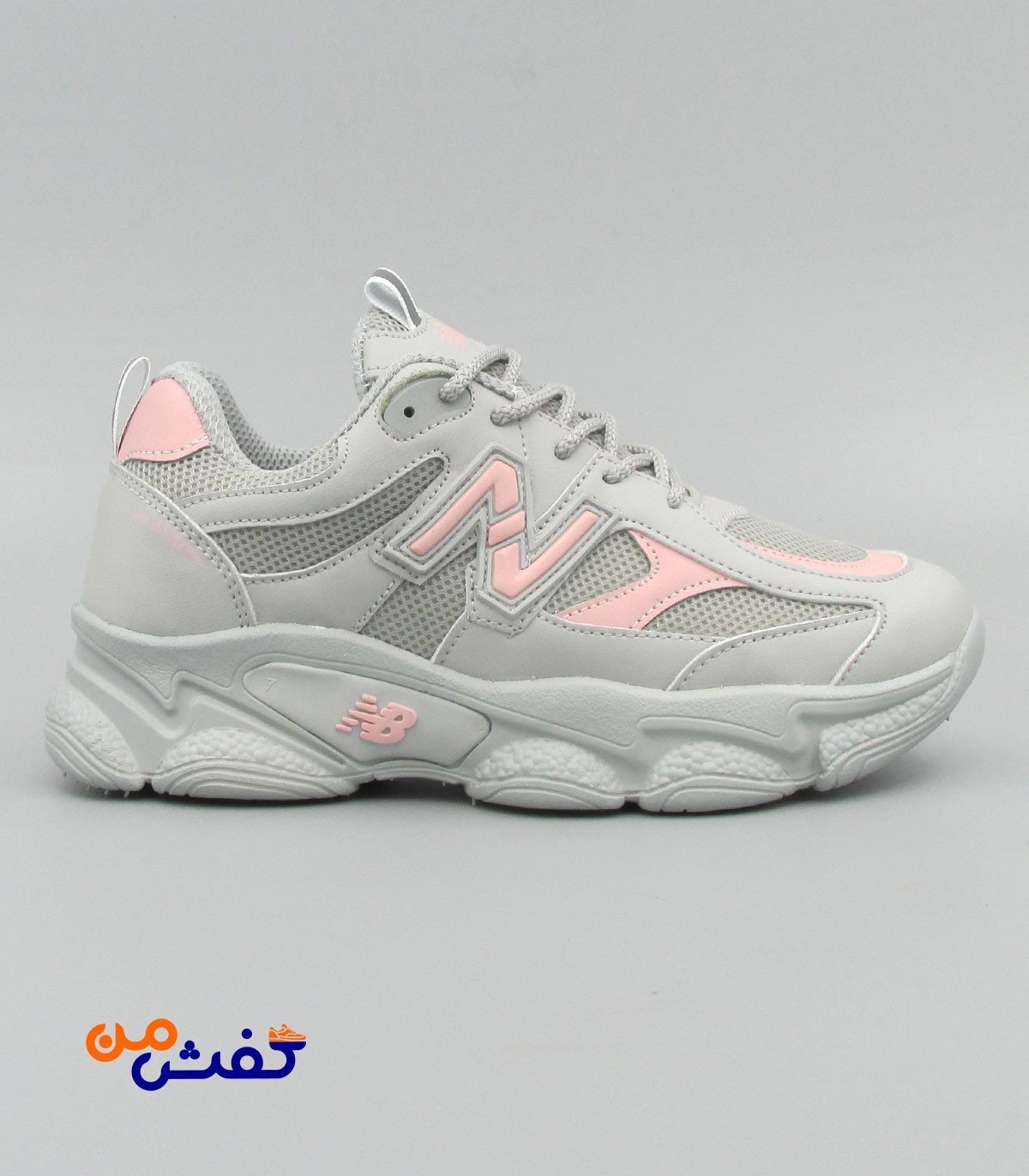 کفش اسپرت چرم تام مدل نیوبالانس رنگ طوسی کالباسی کد 1457