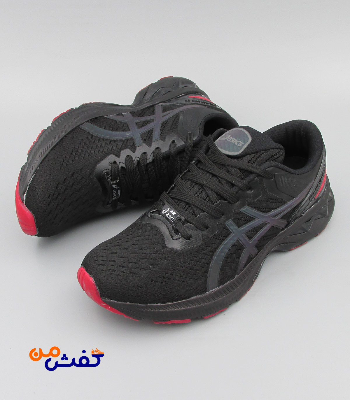 کفش اسپرت مردانه پدیده مدل اسیکس رنگ مشکی قرمز کد 1288