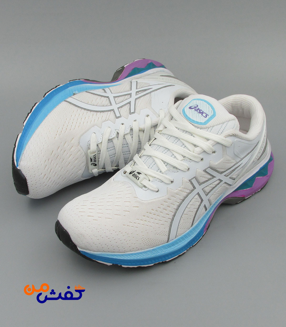 کفش اسپرت مردانه پدیده مدل اسیکس رنگ سفید آبی کد 1478