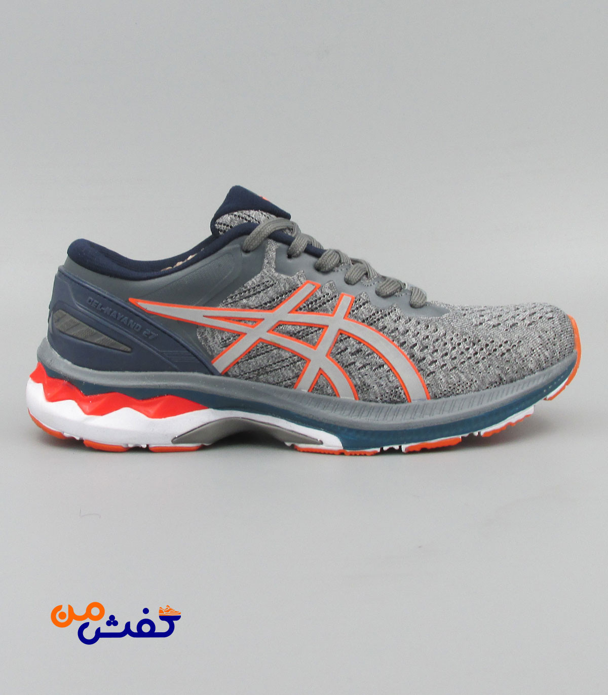 کفش اسپرت مردانه پدیده مدل اسیکس رنگ خاکستری نارنجی کد 1480
