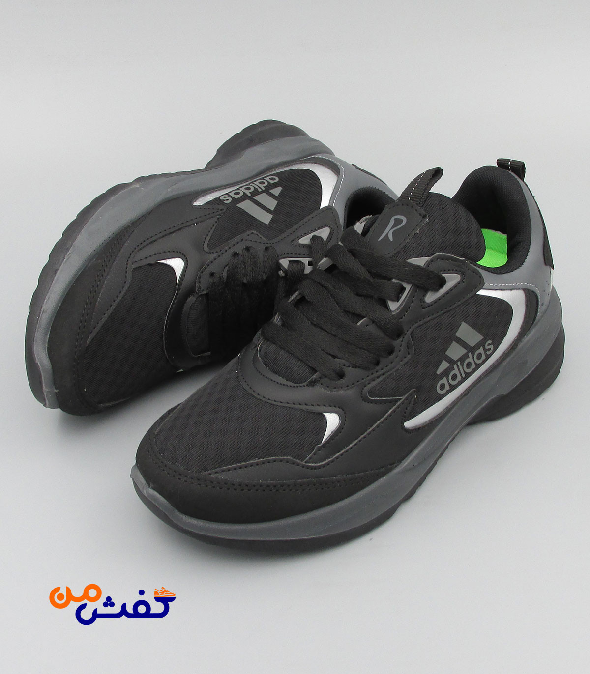 کفش اسپرت رامیلا مدل آدیداس 88 رنگ مشکی طوسی کد 1485