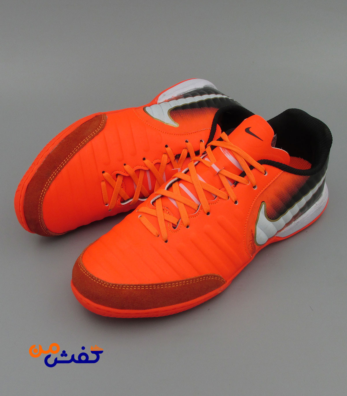 کفش سالنی یاس مدل نایکی تمپو ایکس رنگ نارنجی مشکی کد 1497