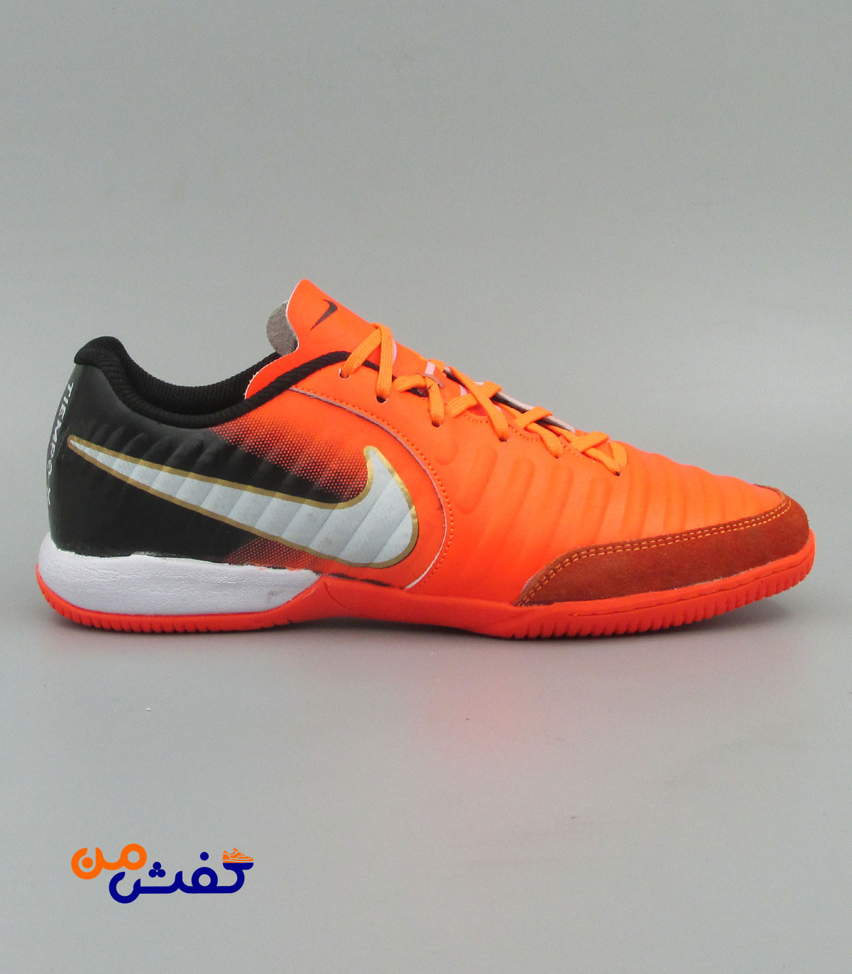 کفش سالنی یاس مدل نایکی تمپو ایکس رنگ نارنجی مشکی کد 1497