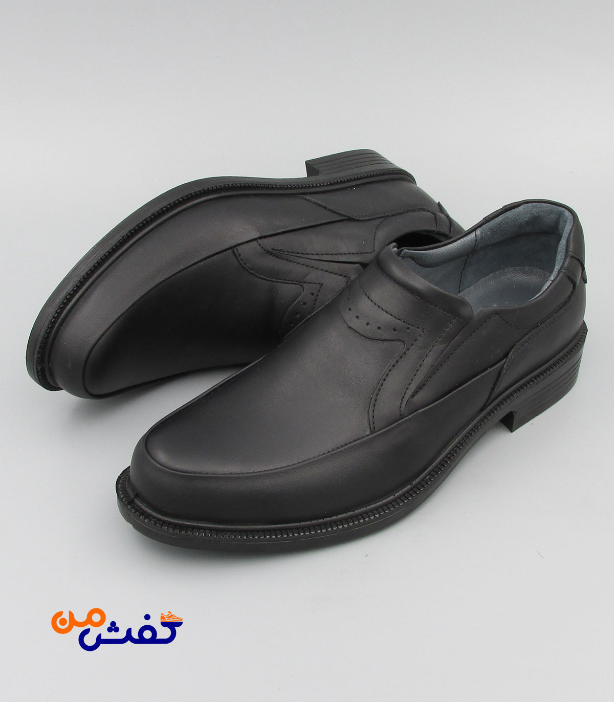 کفش رسمی فرزین مدل سناتور کشی ساعتی رنگ مشکی کد 1514