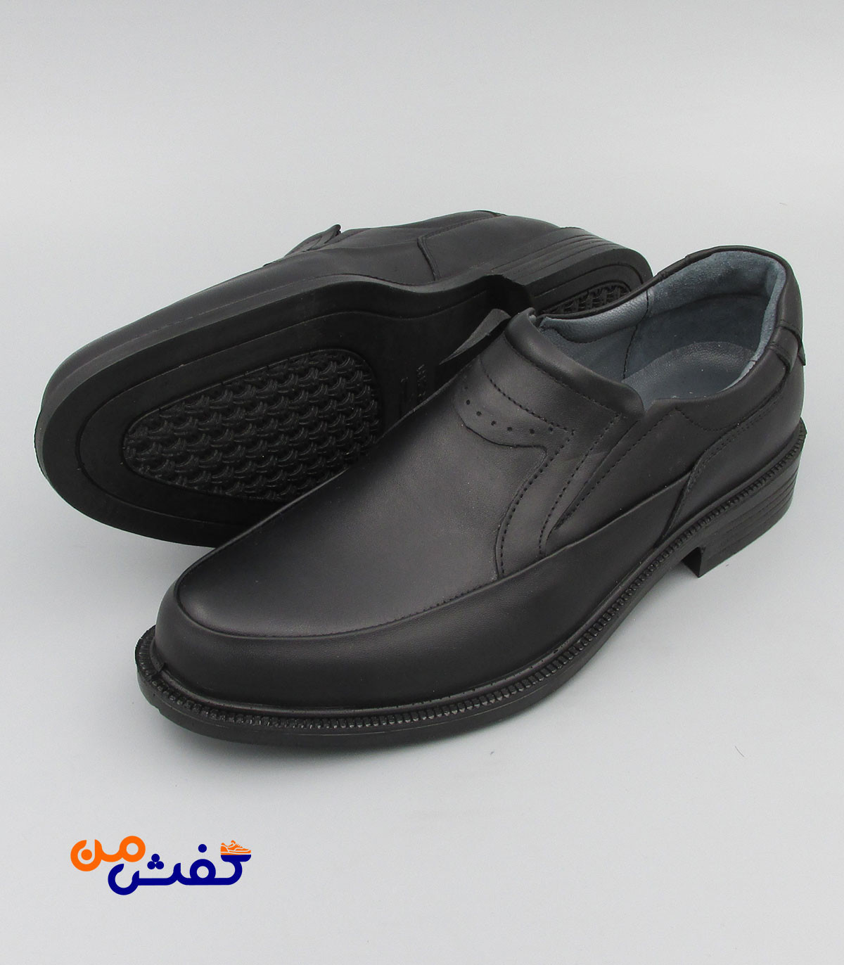 کفش رسمی فرزین مدل سناتور کشی ساعتی رنگ مشکی کد 1514