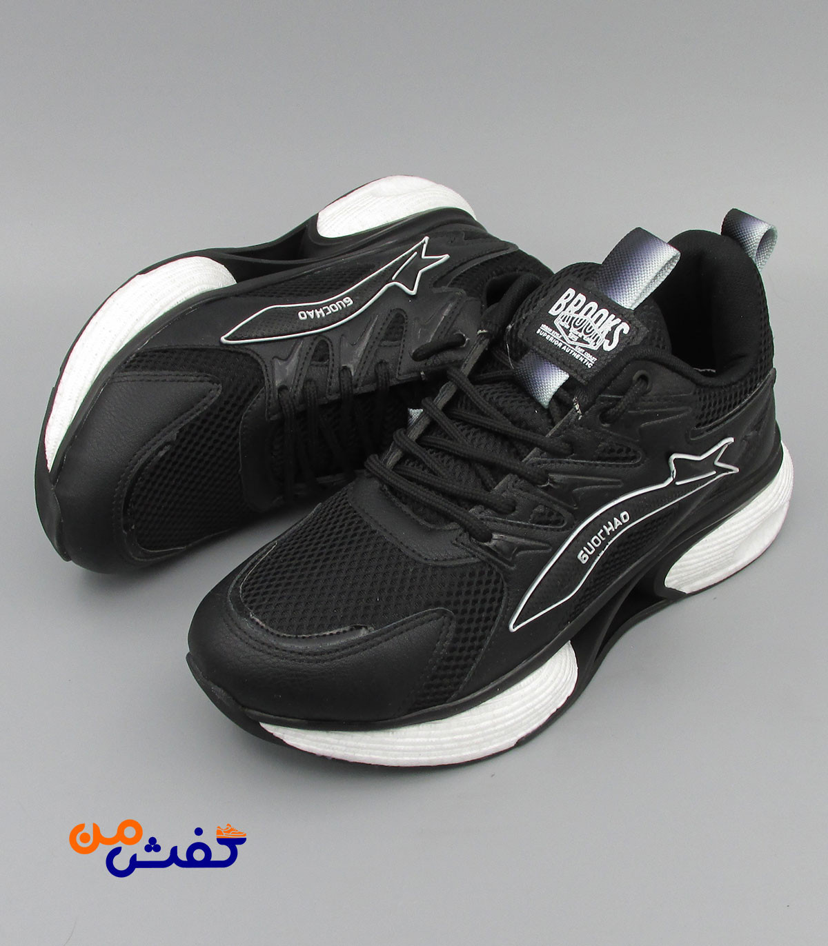 کفش اسپرت مردانه رویا مدل بروکس رنگ مشکی کد 1528