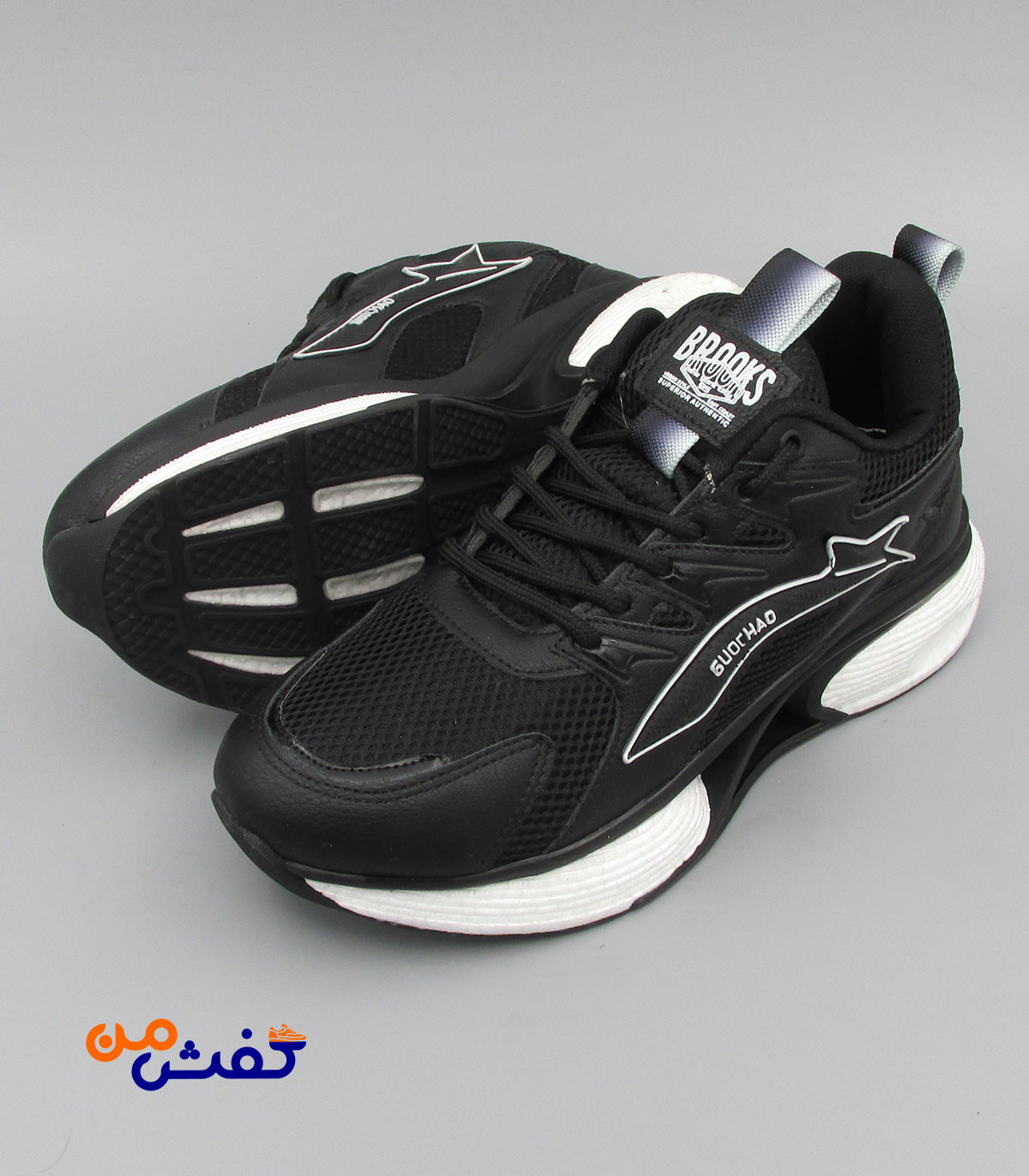 کفش اسپرت مردانه رویا مدل بروکس رنگ مشکی کد 1528