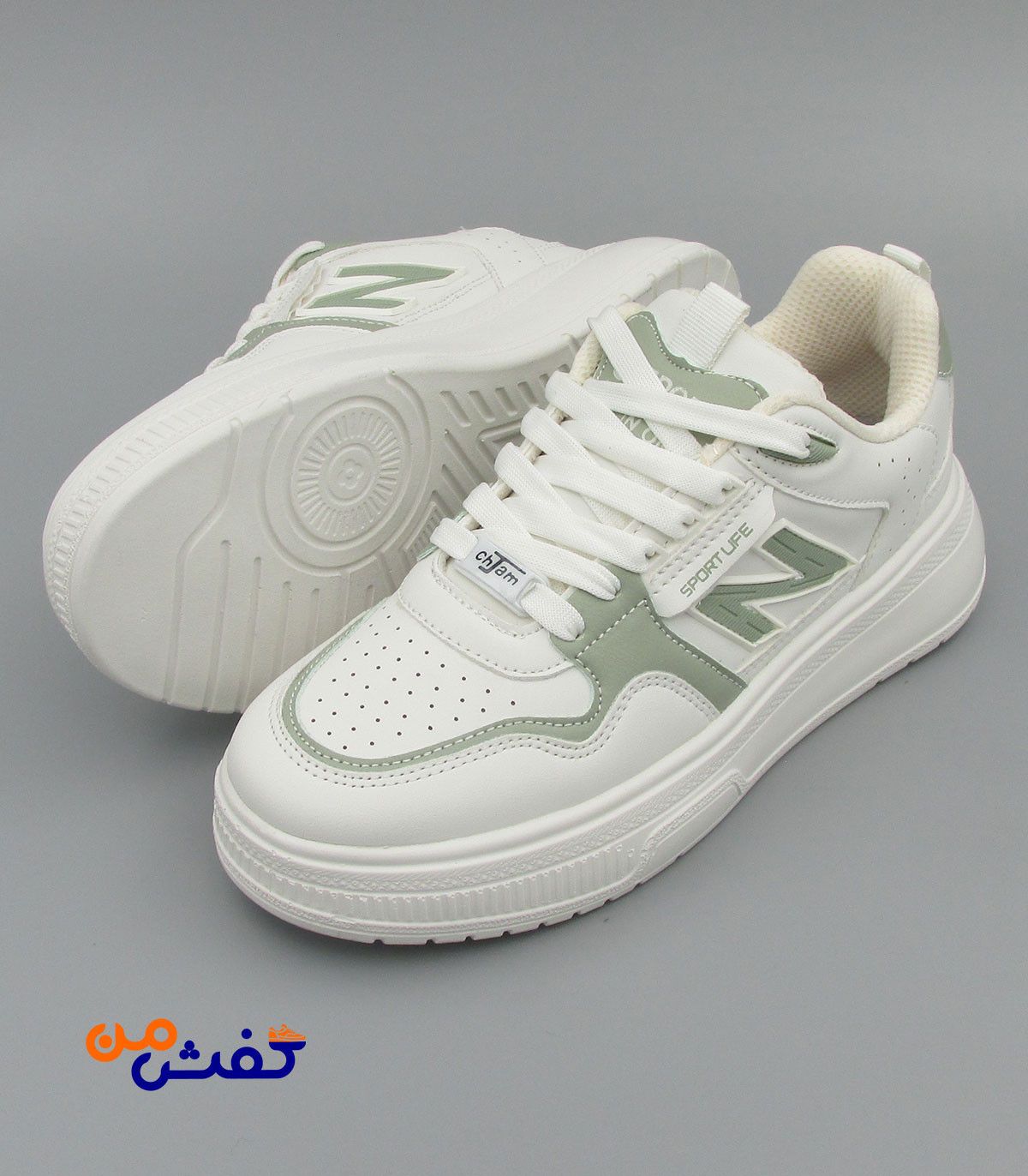 کفش روزمره ست چرم تام مدل 431 رنگ سفید سدری کد 1559