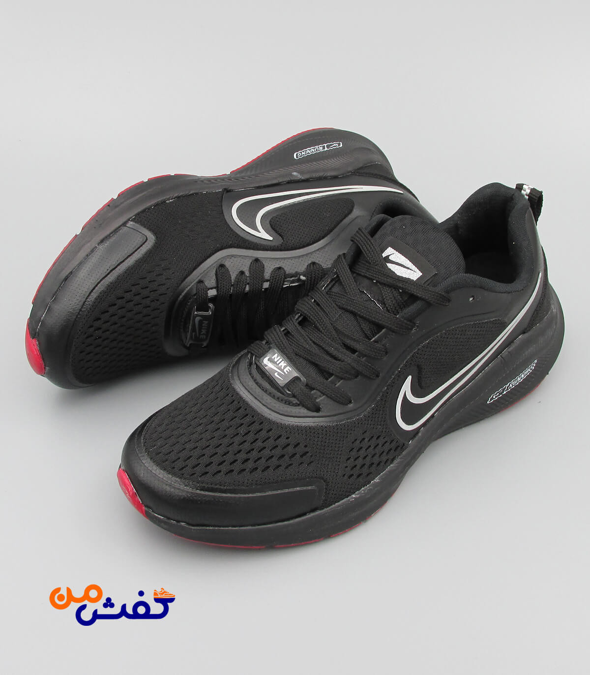 کفش اسپرت مردانه پدیده مدل نایکی رنگ مشکی قرمز کد 1092